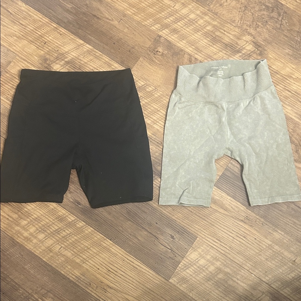 Black and Gray/green Shorts Set sm/med